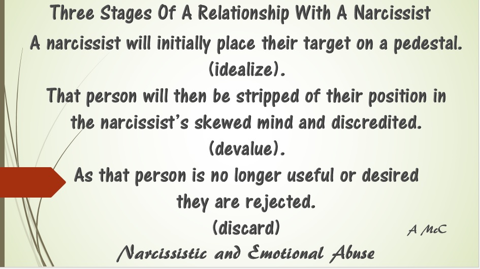 what are the three stages of a narcissistic relationship